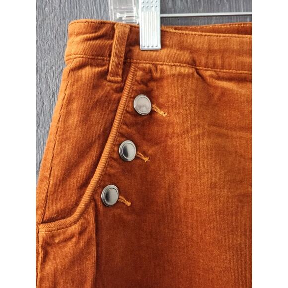 Women's size 14 Brown Corduroy Wide Leg Fall Pants by ModCloth - Picture 3 of 12